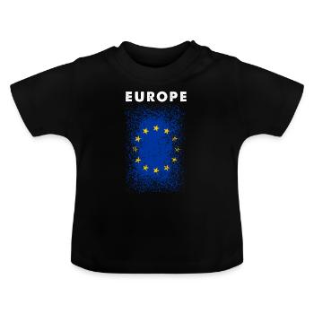 Europa - Baby Bio-T-Shirt mit Rundhals - Schwarz - Vorne