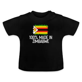 Zimbabwe - T-shirt bio col rond Bébé - noir - Devant