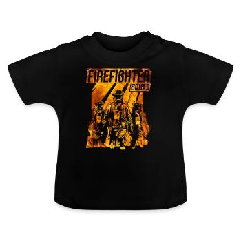 Feuerwehr Held - Baby Bio-T-Shirt mit Rundhals - Schwarz - Vorne