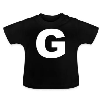 Anfangsbuchstabe Buchstabe G - Baby Bio-T-Shirt mit Rundhals - Schwarz - Vorne