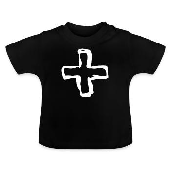 Plus Mathe Bindestrich - Baby Bio-T-Shirt mit Rundhals - Schwarz - Vorne