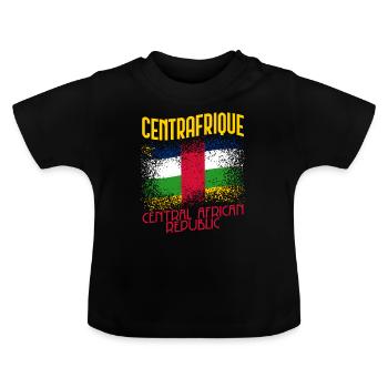 Central African Republic - Baby Organic T-Shirt with Round Neck - black - Front
