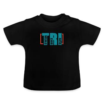 Triathlon - Baby Organic T-Shirt with Round Neck - black - Front