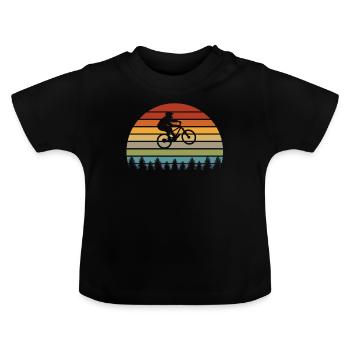 Mountain bike - Baby Organic T-Shirt with Round Neck - black - Front