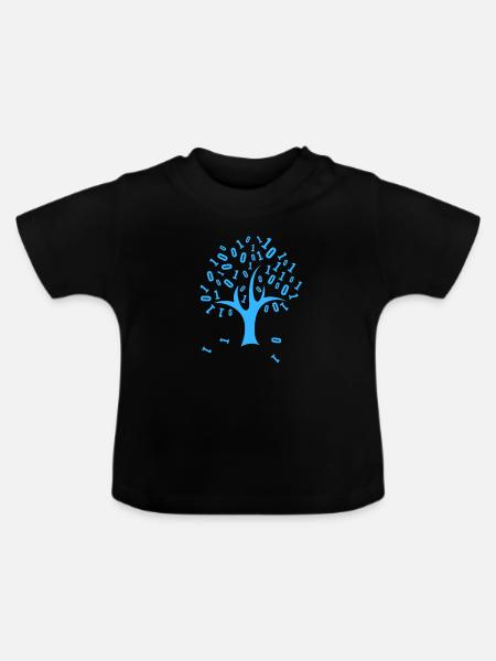 Binär Code - Baby Bio-T-Shirt mit Rundhals - Schwarz