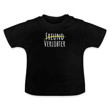 Verlobung - Geschenk für Verlobten - Baby Bio-T-Shirt mit Rundhals - Schwarz - Vorne