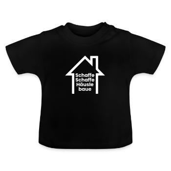 Build a house - Create houses build with outline of the H - Baby Organic T-Shirt with Round Neck - black - Front