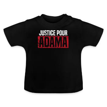 Justice Pour Adama demonstrations - Baby Organic T-Shirt with Round Neck - black - Front