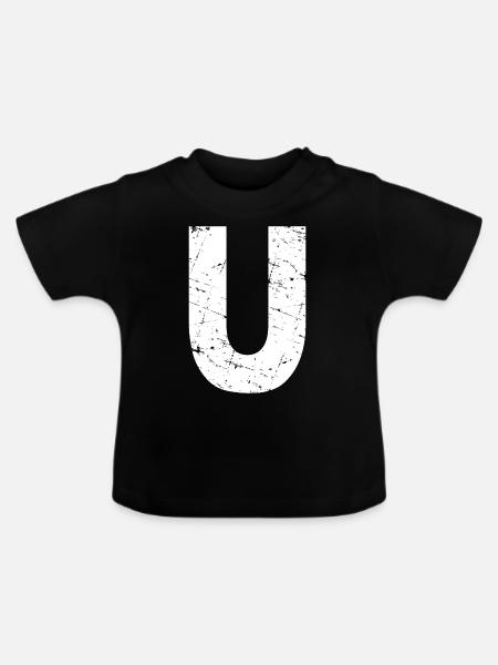 U Buchstabe - Baby Bio-T-Shirt mit Rundhals - Schwarz