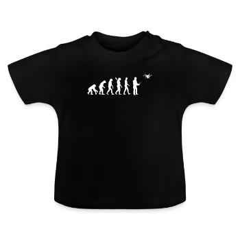 Drone - Evolution humaine / Darwin - T-shirt bio col rond Bébé - noir - Devant