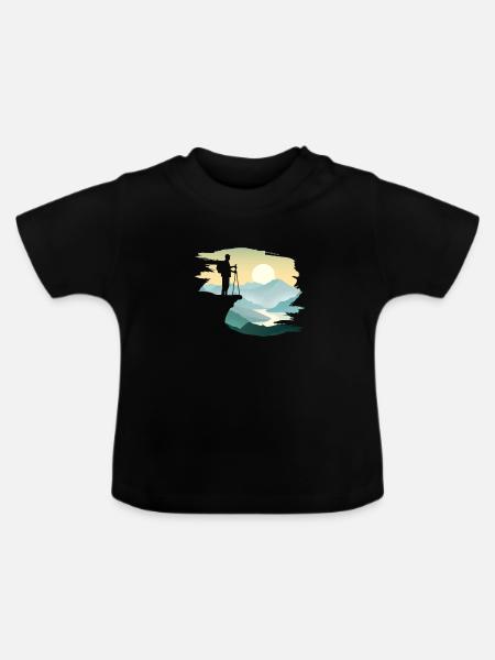 Wandern - Baby Bio-T-Shirt mit Rundhals - Schwarz