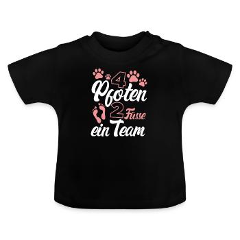 Hunde Gassi Herrchen Spruch Hundehalter Geschenk - Baby Bio-T-Shirt mit Rundhals - Schwarz - Vorne