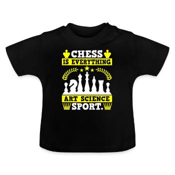 Les échecs sont tout Art Science Sport - T-shirt bio col rond Bébé - noir - Devant