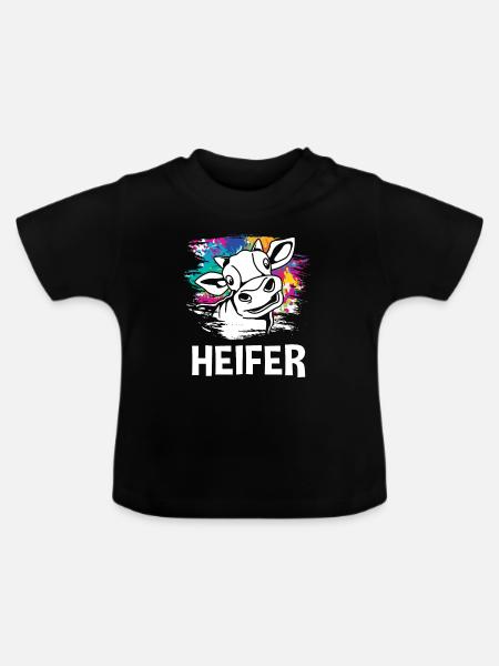 Kühe - Baby Bio-T-Shirt mit Rundhals - Schwarz