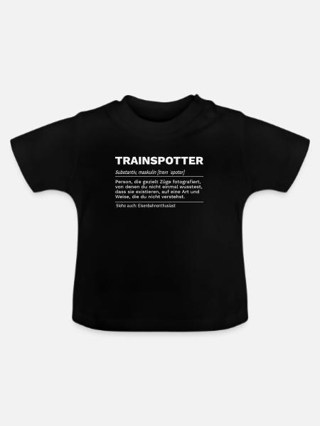 Train Spotter Railway Photography Definition - Baby Organic T-Shirt with Round Neck - black