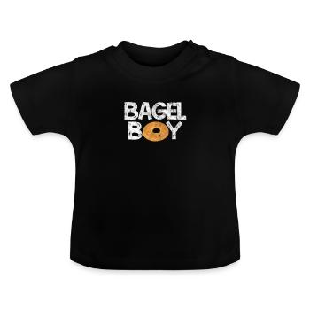 Bagel Junge - Baby Bio-T-Shirt mit Rundhals - Schwarz - Vorne