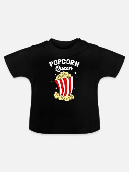Popcorn - Baby Bio-T-Shirt mit Rundhals - Schwarz