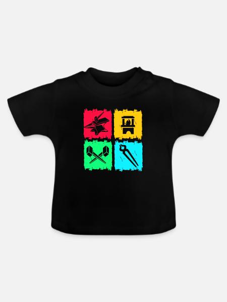 Schmied Amboss - Baby Bio-T-Shirt mit Rundhals - Schwarz