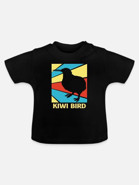 kiwi-vogel Kiwi Vogel - Baby Bio-T-Shirt mit Rundhals - Schwarz