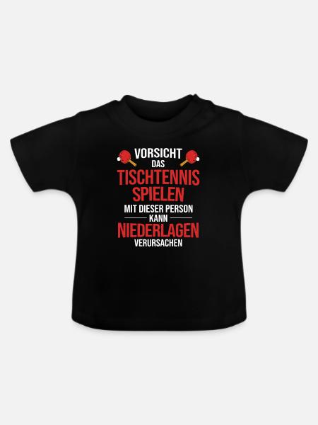 Geschenk Tischtennisschläger - Baby Bio-T-Shirt mit Rundhals - Schwarz