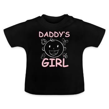 Papa Girl Girl Girl Girl Daughter Fathers Day - T-shirt bio col rond Bébé - noir - Devant