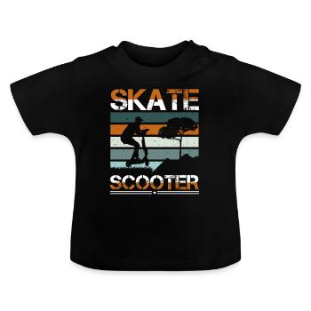 Scooter scooter scooter scooter scooter électrique - T-shirt bio col rond Bébé - noir - Devant