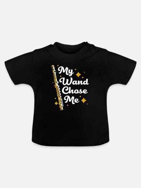 Flöte - Baby Bio-T-Shirt mit Rundhals - Schwarz