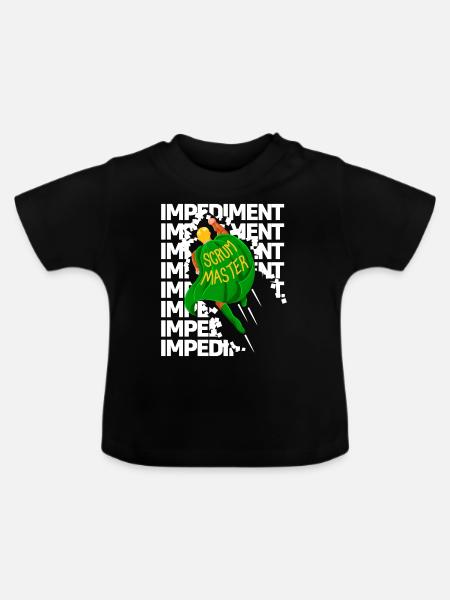Superheld zerstört Impediments - Scrum Master - Baby Bio-T-Shirt mit Rundhals - Schwarz