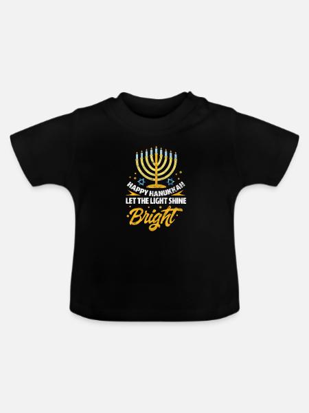 Hanukkah - Baby Bio-T-Shirt mit Rundhals - Schwarz