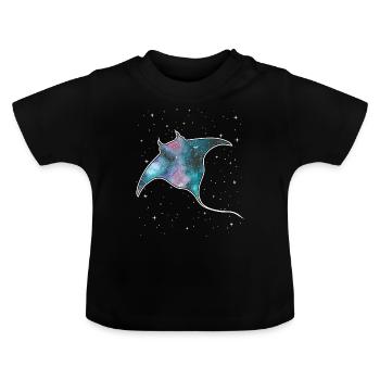 Mantarochen-Milchstraßen-Galaxie Stachelrochennebel - Baby Bio-T-Shirt mit Rundhals - Schwarz - Vorne