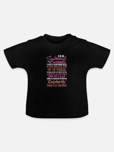 Synchronschwimmen - Baby Bio-T-Shirt mit Rundhals - Schwarz