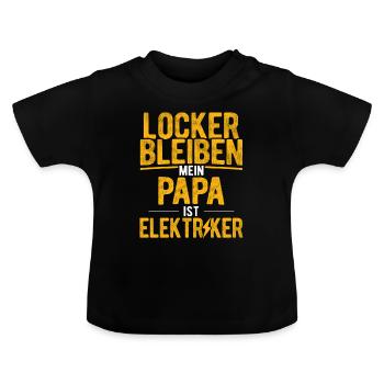 Elektriker Strom Elektrik - Baby Bio-T-Shirt mit Rundhals - Schwarz - Vorne