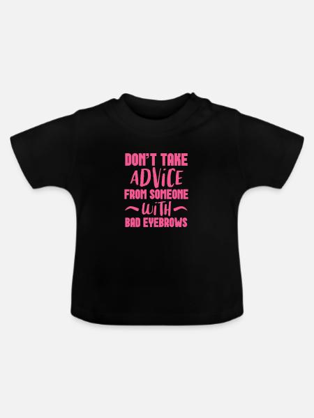 Augenbrauen - Baby Bio-T-Shirt mit Rundhals - Schwarz