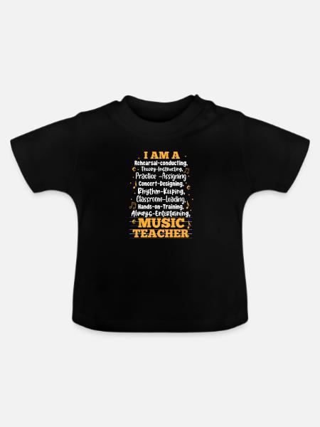 Musiklehrer - Baby Bio-T-Shirt mit Rundhals - Schwarz