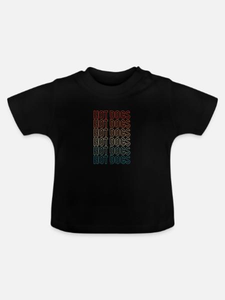 Hot Dog - Baby Bio-T-Shirt mit Rundhals - Schwarz