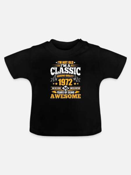 1972 - Baby Bio-T-Shirt mit Rundhals - Schwarz