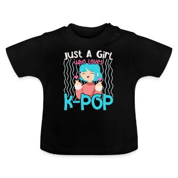 Juste une fille qui aime K-Pop Corée Popm coréen - T-shirt bio col rond Bébé - noir - Devant