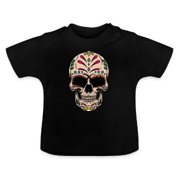 Quetzalcoatl Aztec Gothic Skull Goth Maya Inca G - Baby Organic T-Shirt with Round Neck - black - Front