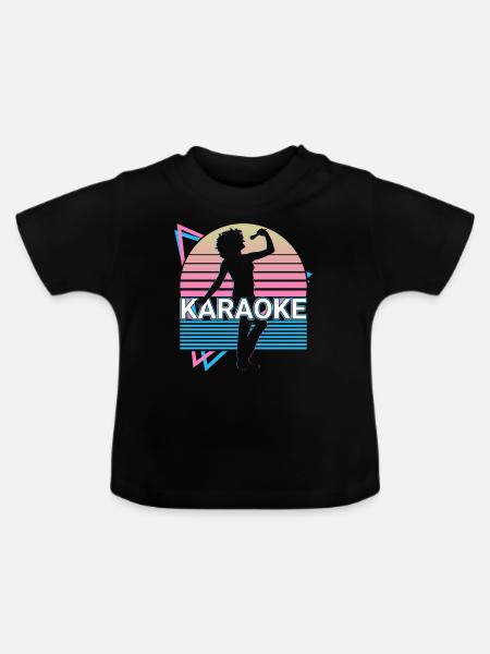 Karaoke-Sänger Retro Geschenk - Baby Bio-T-Shirt mit Rundhals - Schwarz