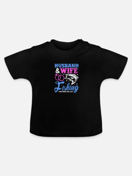 Angler Ehe - Baby Bio-T-Shirt mit Rundhals - Schwarz