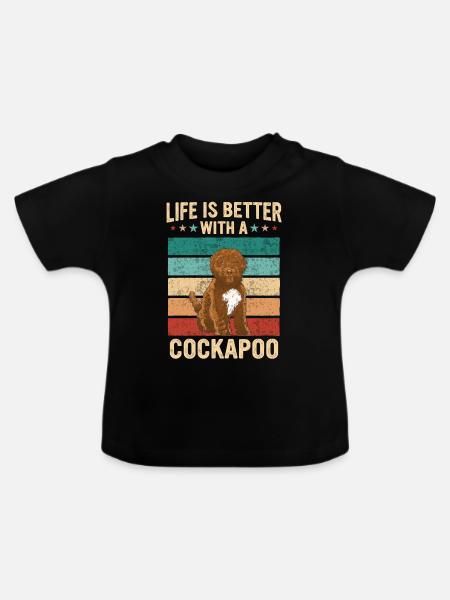 Cockapoo Hund - Baby Bio-T-Shirt mit Rundhals - Schwarz