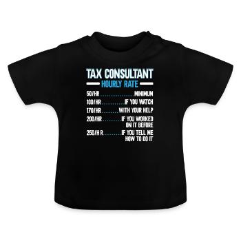 Conseiller fiscal Taux horaire Comptable Saison des impôts - T-shirt bio col rond Bébé - noir - Devant