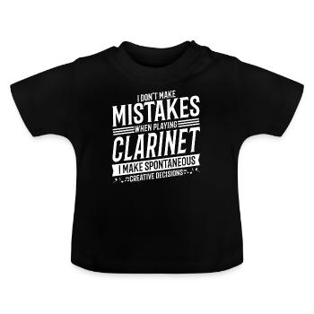 Clarinettiste Instrument de musique Musique Clarinette - T-shirt bio col rond Bébé - noir - Devant