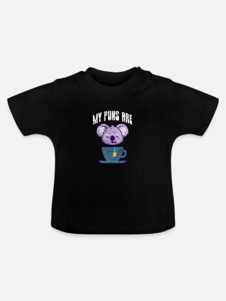 Koala - Baby Bio-T-Shirt mit Rundhals - Schwarz