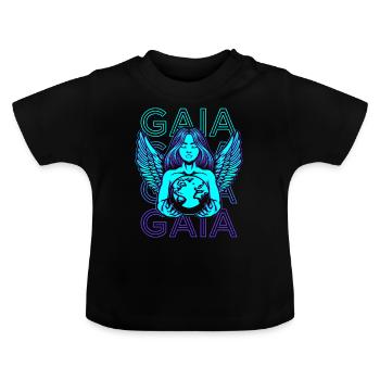 Gaia Greek Goddess Mother Earth Retro - Baby Organic T-Shirt with Round Neck - black - Front