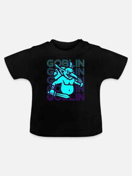 Kobold Hobgoblin Retro - Baby Bio-T-Shirt mit Rundhals - Schwarz