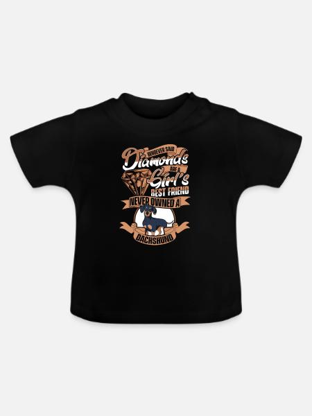 Dackel Hund - Baby Bio-T-Shirt mit Rundhals - Schwarz