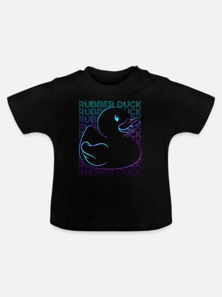 Gummi-Ente Retro - Baby Bio-T-Shirt mit Rundhals - Schwarz