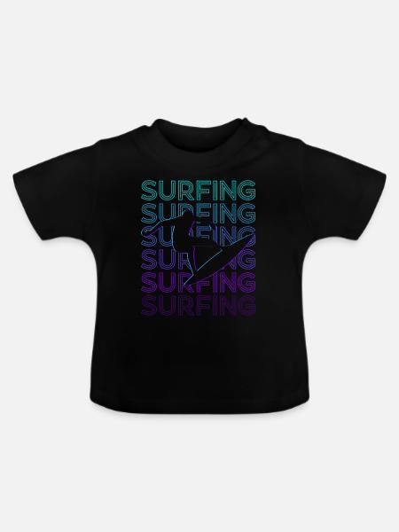Surfen Surfer Surf Retro - Baby Bio-T-Shirt mit Rundhals - Schwarz
