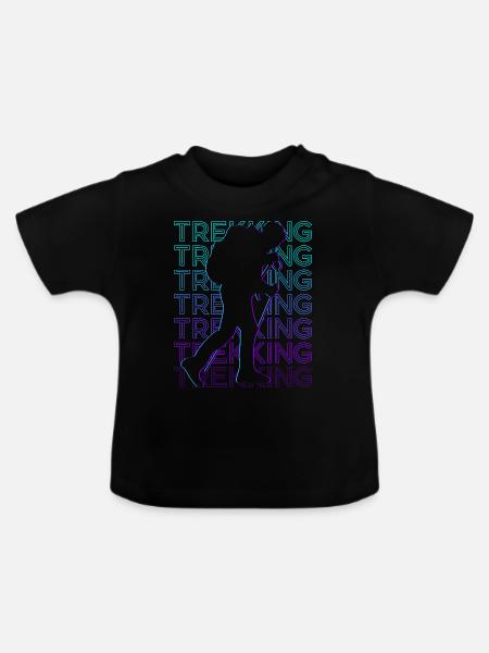 Trekking Trekker Trek Retro - Baby Bio-T-Shirt mit Rundhals - Schwarz